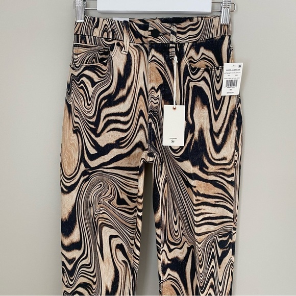 Good American Good Classic Print High Waist
Ankle Crop Jeans Natural Swirl 24 - Picture 6 of 16